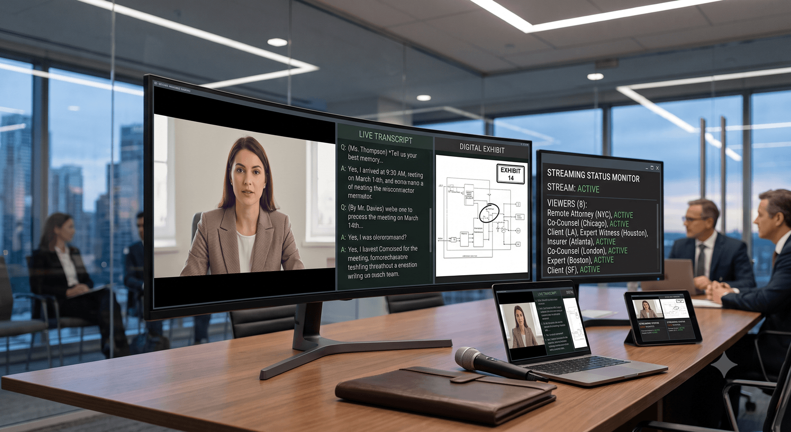 streaming deposition in a conferencing room